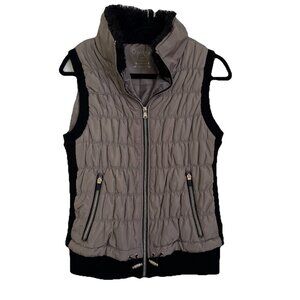 Calvin Klein Performance Puffer Vest Women's Size M Beige Tan Black Jacket